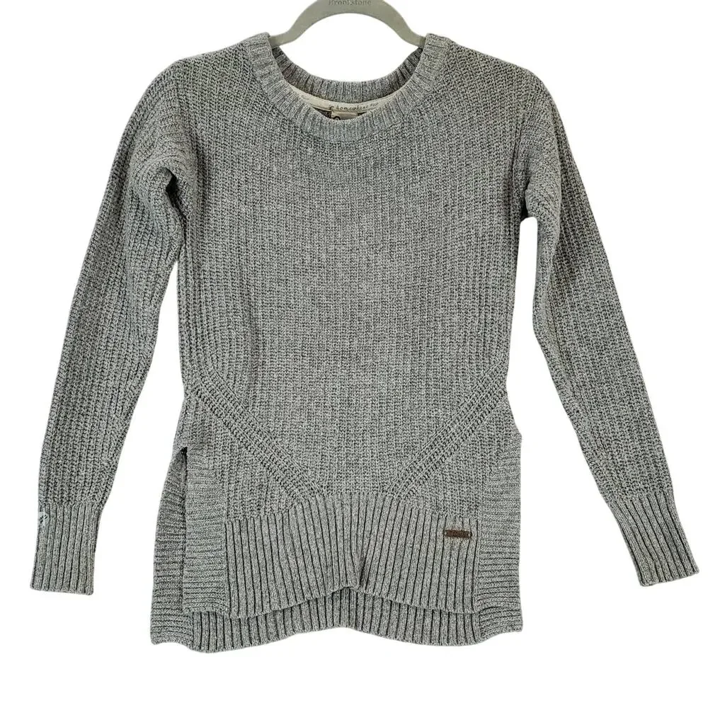 Toms Gray Ribbed Knit Gray Sweater Size XS Cotton Wool Blend Gorpcore Pullover